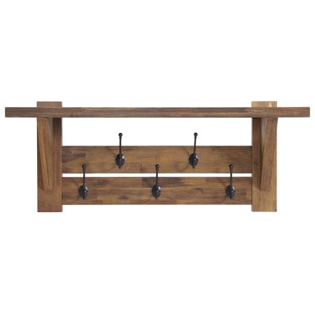 Alaterre Furniture Bethel Acacia Wood 40"W Bench and Coat Hook with Shelf ANTR032930